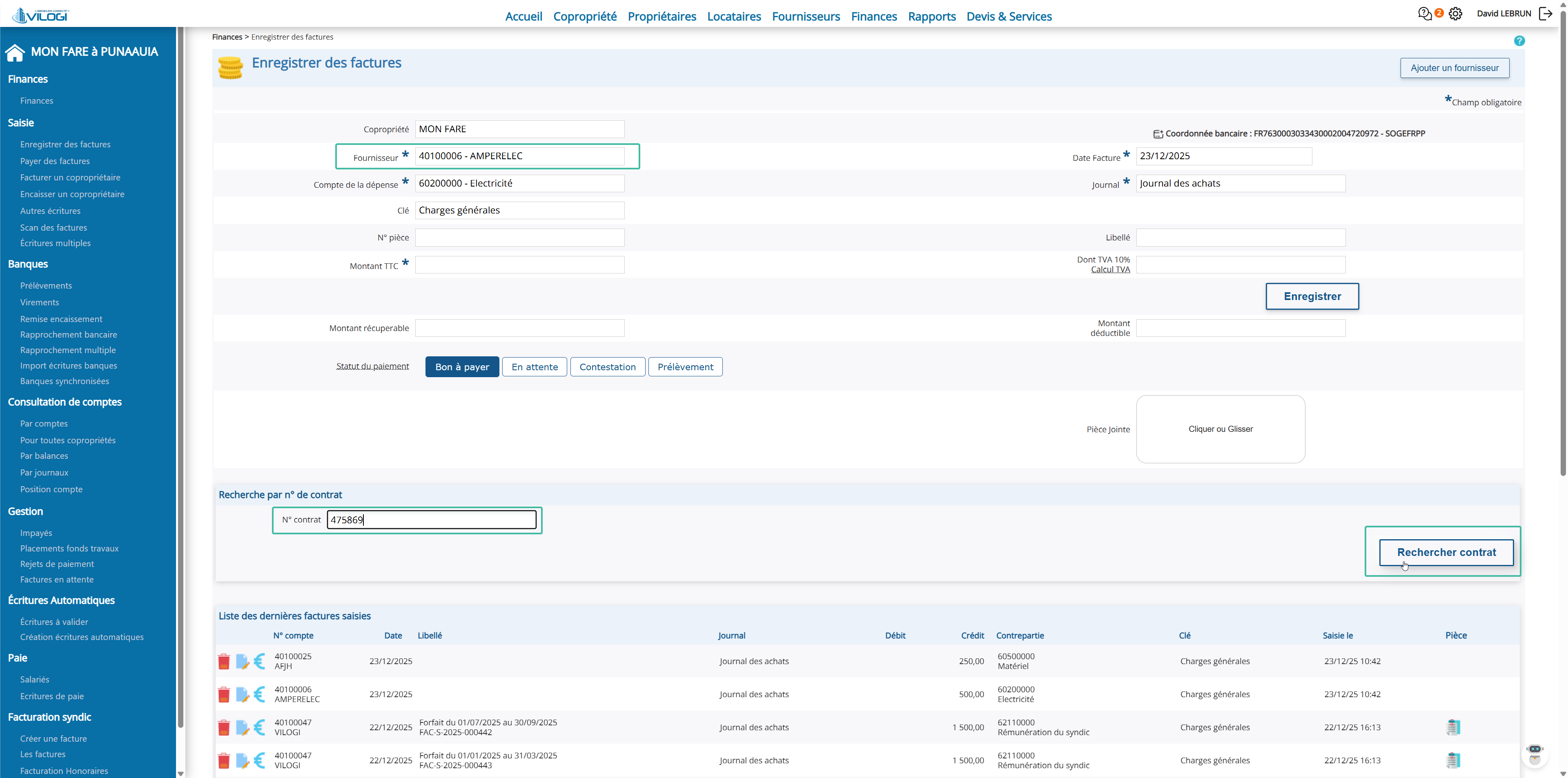 Utilisation du contrat fournisseur Tutoriel logiciel immobilier pour syndics et administrateurs de biens